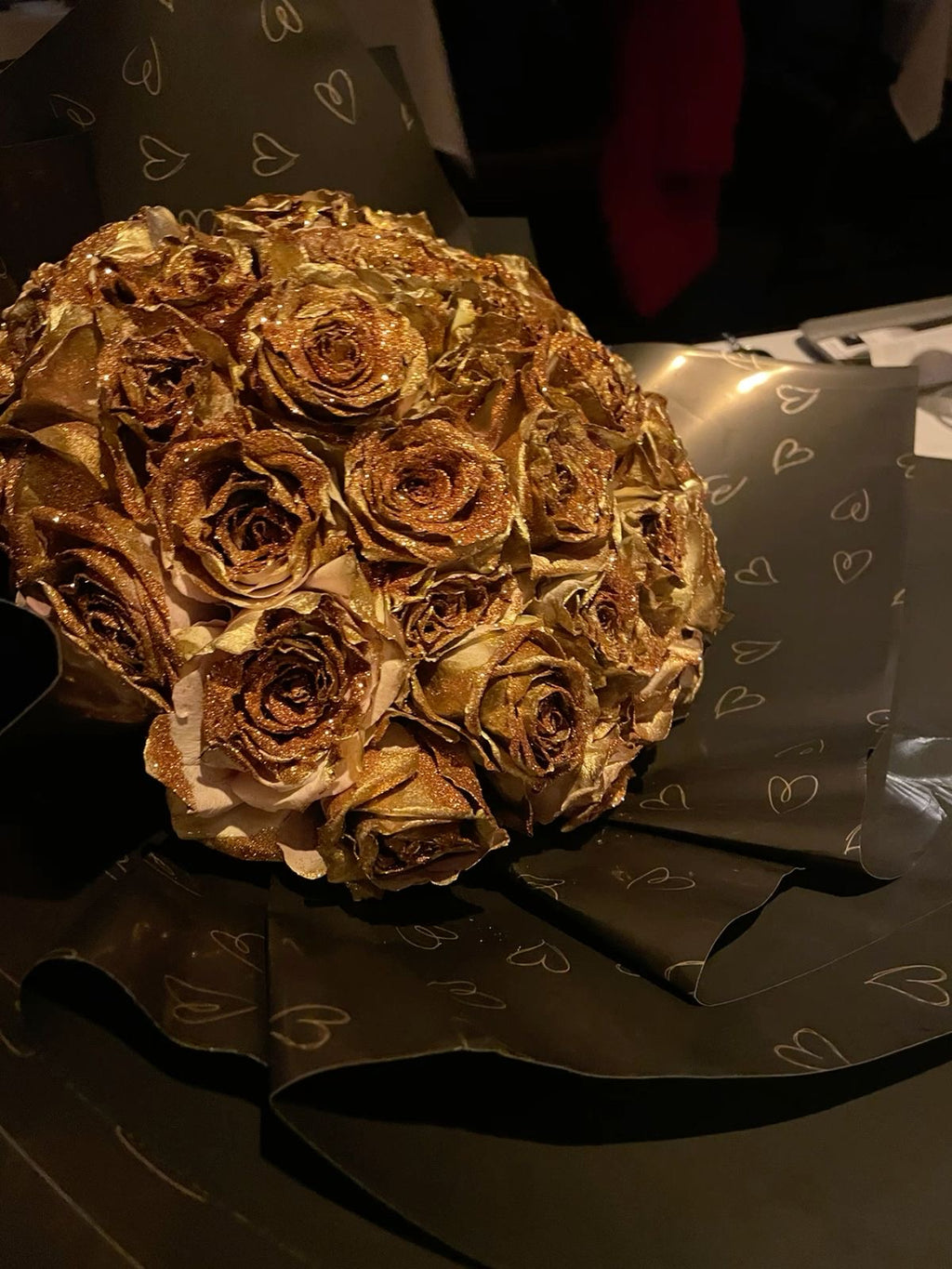 12PCS Glitter Rose DIY Bouquet Kit – Everlasting Faux Flowers with Ribbon & Gift Wrap